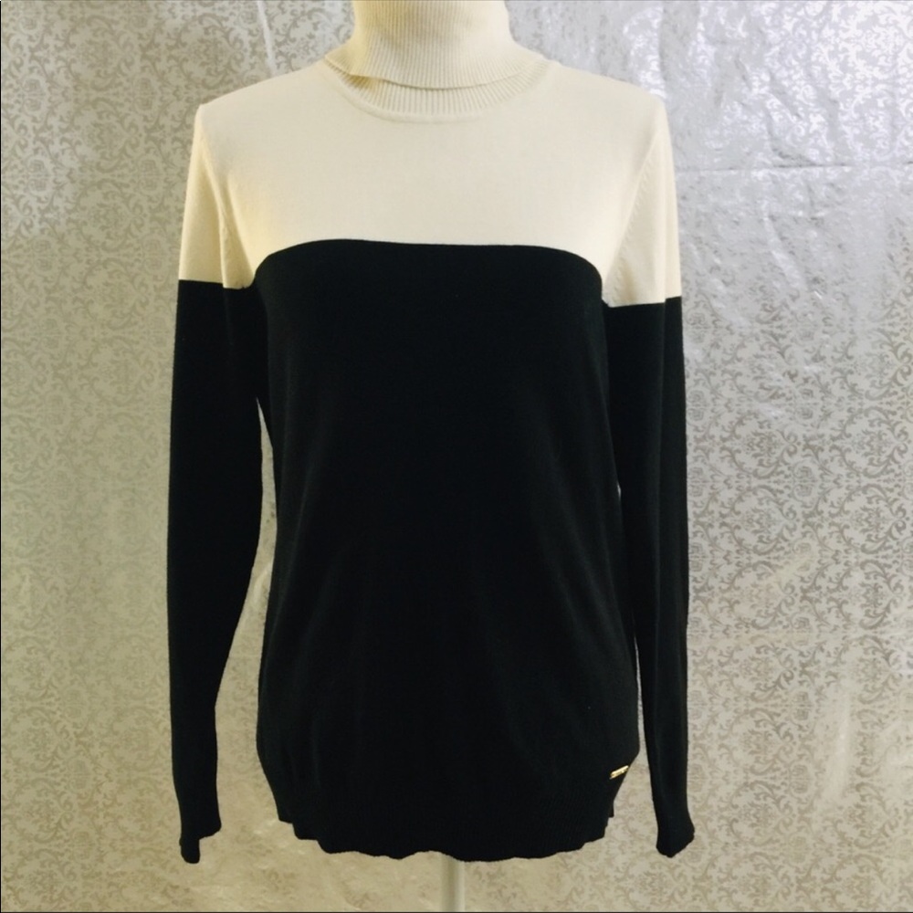 Calvin Klein Black & White Turtleneck Sweater